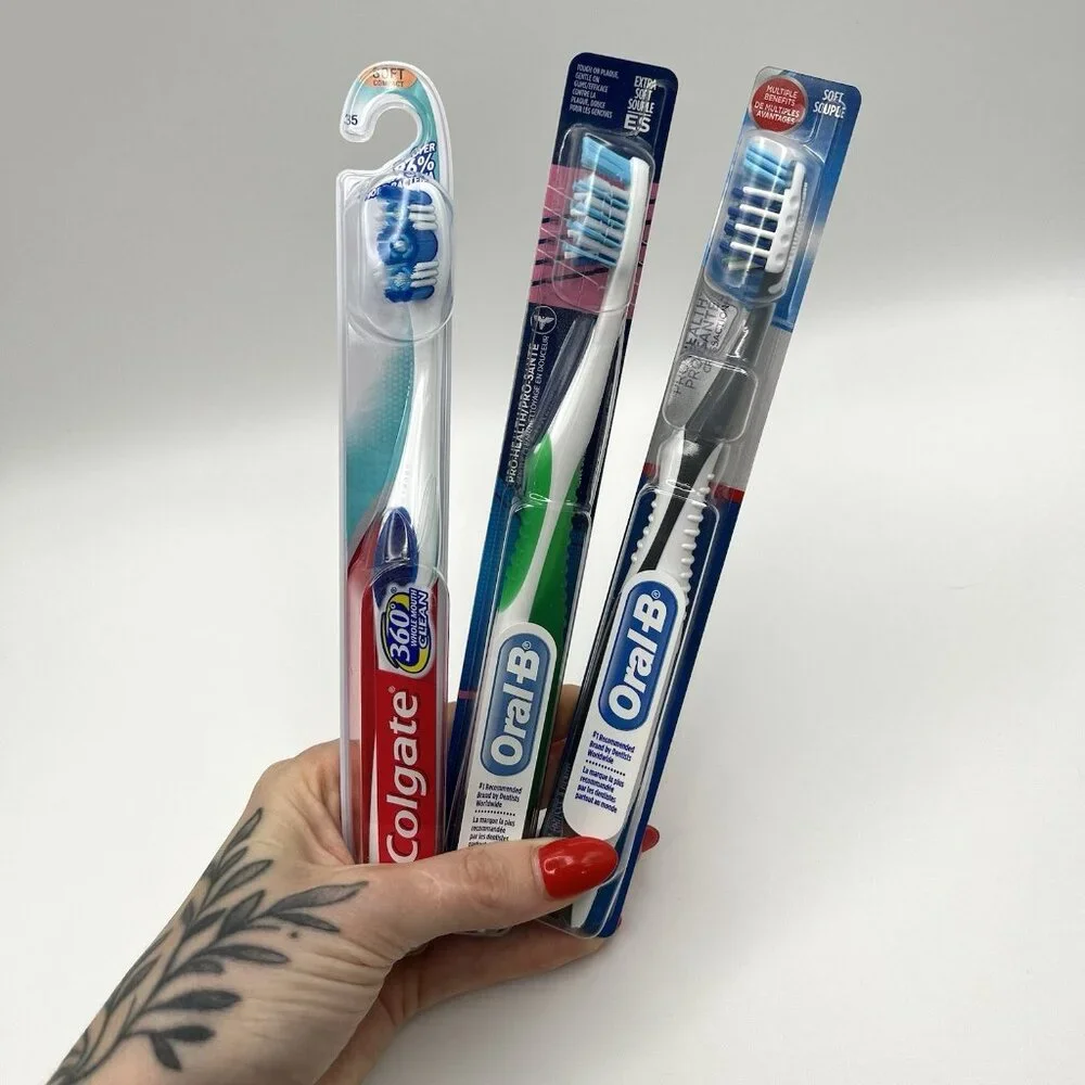 Oral-B & Colgate Soft Toothbrush Bundle Professional Dental Care Lot Of 3 NEW